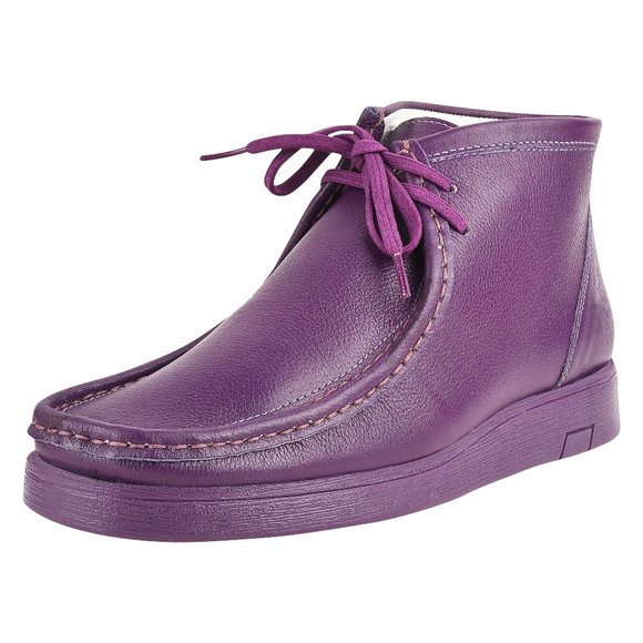 LIBERTYZENO Shoes Hamara Joe Purple Leather Desert Chukka Casual
